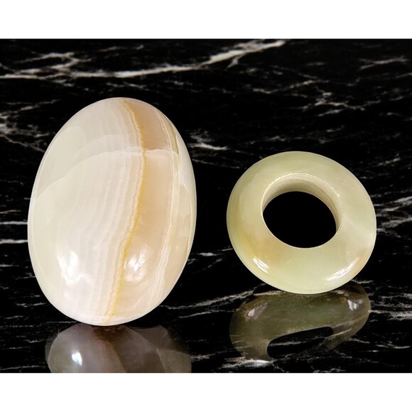 Marble Onyx Egg with base - 3" Easter Gift, Home Office Decor, Paperweight - New - Picture 6 of 11